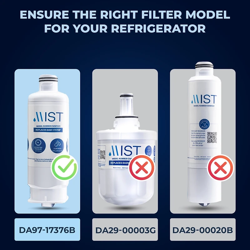 Mist DA97-17376B Samsung Water Filter Replacement for Samsung Water Filter DA97-17376B, Haf-qin Refrigerator Water Filter, Haf-qin/Exp, DA97-08006C, R