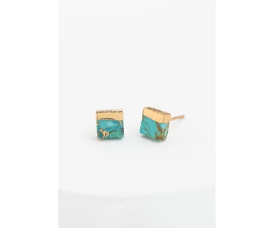 Starfish Project Lorena Square Turquoise Stud Earrings