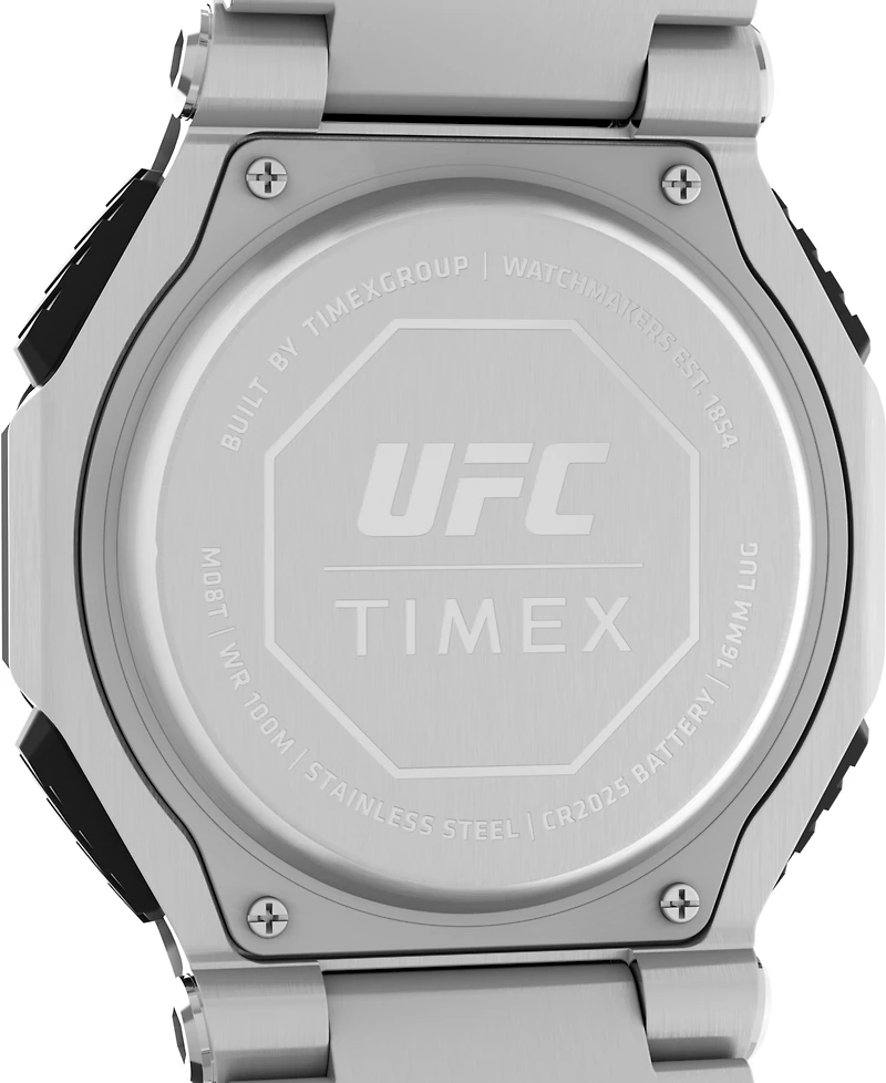 Timex Ufc Men's Colossus Analog-Digital Silver-Tone Stainless Steel Watch, 45mm