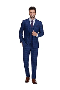 Gino Vitale Men's 3-Piece Slim Fit Check Suit