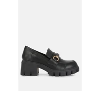 Evangeline Womens chunky platform loafers