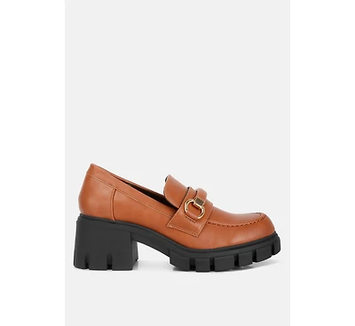 Evangeline Womens chunky platform loafers