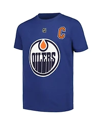 Big Boys Connor McDavid Blue Edmonton Oilers Captain Player Name and Number T-shirt