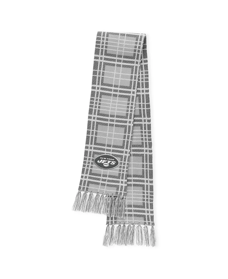 Women's Wear by Erin Andrews New York Jets Plaid Knit Hat with Pom and Scarf Set