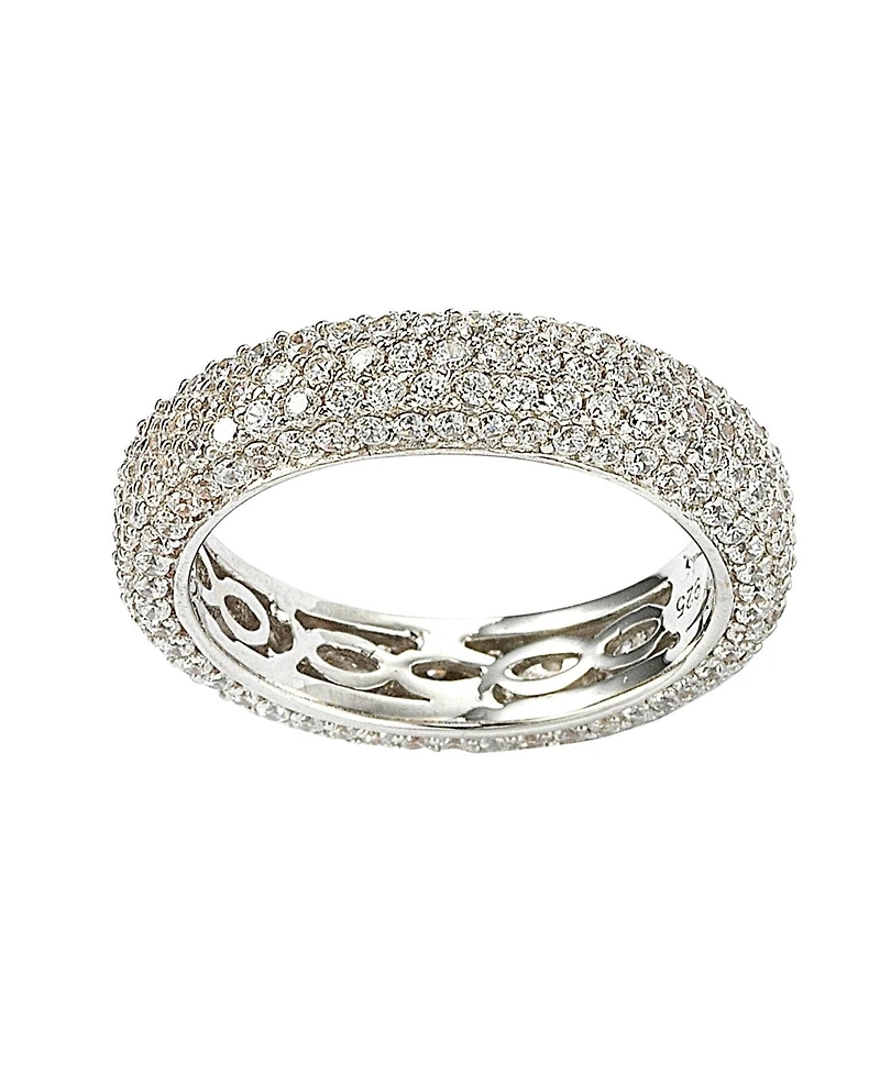 Suzy Levian Sterling Silver Cubic Zirconia Eternity Band Ring