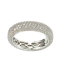 Suzy Levian Sterling Silver Cubic Zirconia Eternity Band Ring