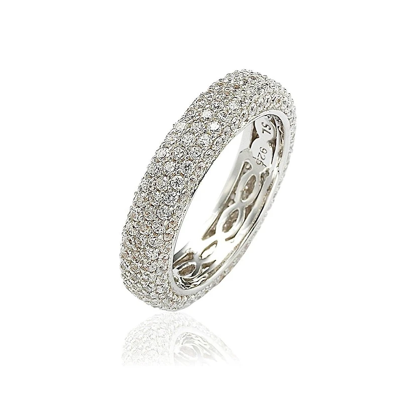 Suzy Levian Sterling Silver Cubic Zirconia Eternity Band Ring