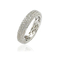 Suzy Levian Sterling Silver Cubic Zirconia Eternity Band Ring
