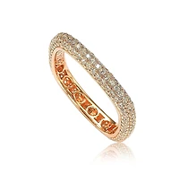 Suzy Levian Sterling Silver Cubic Zirconia Thin Modern Pave Square Eternity Band Ring