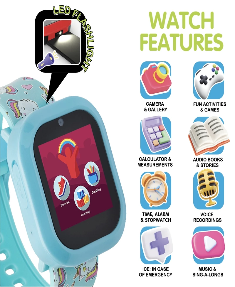 Playzoom V3 Girls Light Blue Silicone Smartwatch 42mm Gift Set