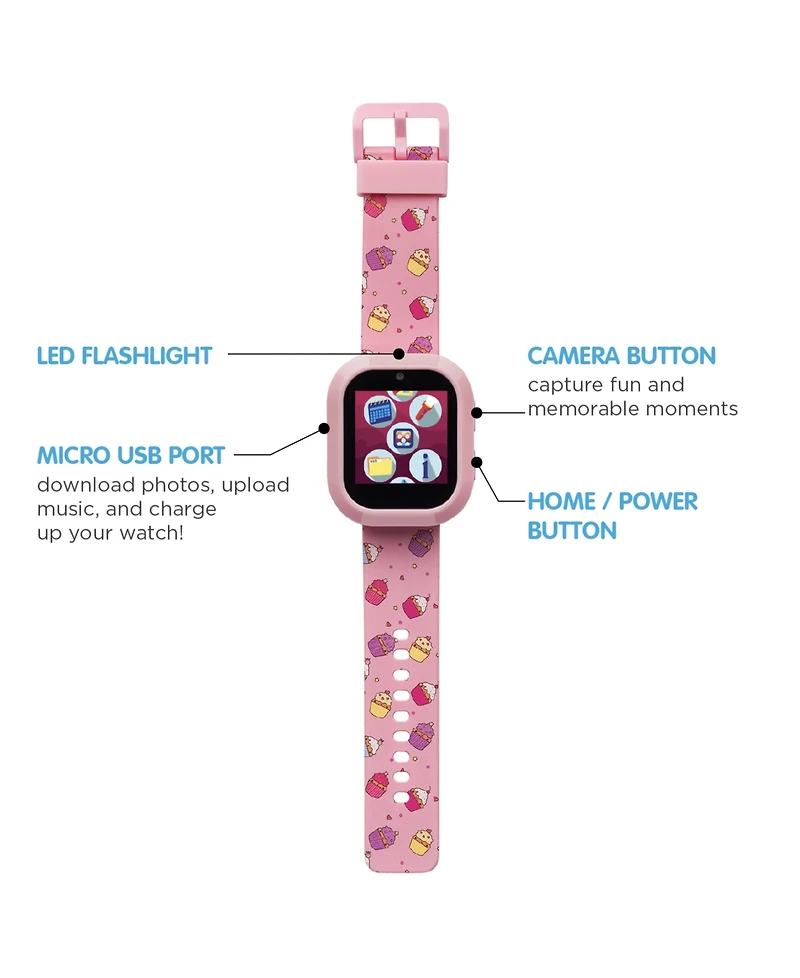 Playzoom V3 Girls Pink Silicone Smartwatch 42mm Gift Set
