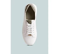 Schick Womens Lace Up Leather Sneakers