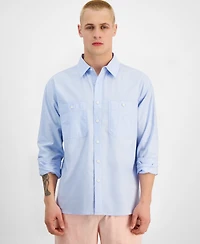 Sun + Stone Men's Bruno Oversized Button-Front Long Sleeve Shirt, Created for Macy's
