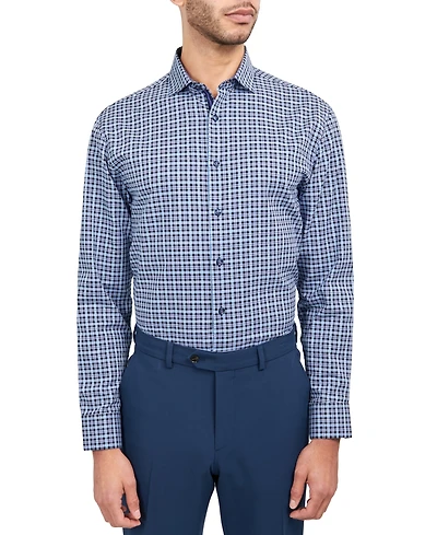 Michelsons of London Men's Regular-Fit Twill Check Dress Shirt
