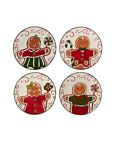 Holiday Magic Gingerbread 4 Set Canape Plate Set