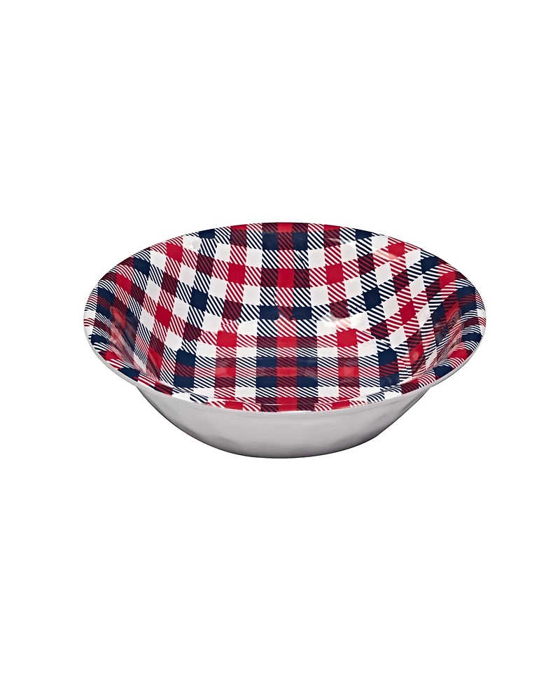Certified International Patriotic Plaid Melamine All Purpose Bowl, Set of 6