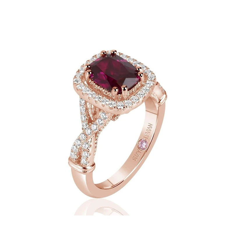 Suzy Levian Sterling Silver Cubic Zirconia Cocktail Ring