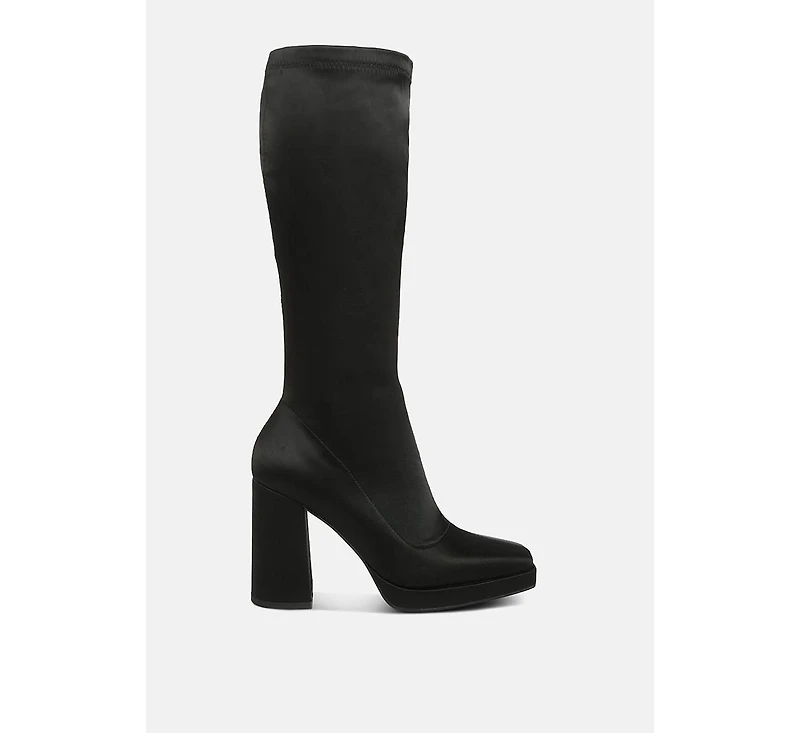 Presto Womens Stretchable Satin Long Boot