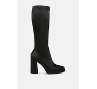 Presto Womens Stretchable Satin Long Boot