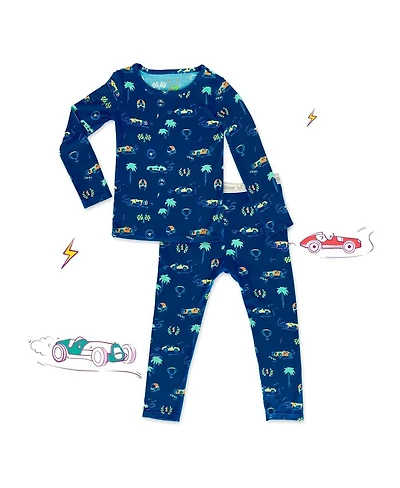 Bellabu Bear Toddler| Child Boys Monaco Blue Set of 2 Piece Pajamas