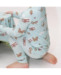Bellabu Bear Toddler| Child Unisex Airplanes Set of 2 Piece Pajamas