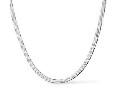 Ana Luisa Herringbone Chain Necklace - Ina Silver