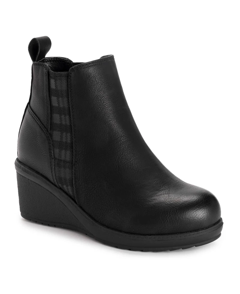 Muk Luks Women's England Oxford Wedge Booties
