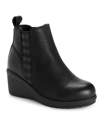 Muk Luks Women's England Oxford Wedge Booties