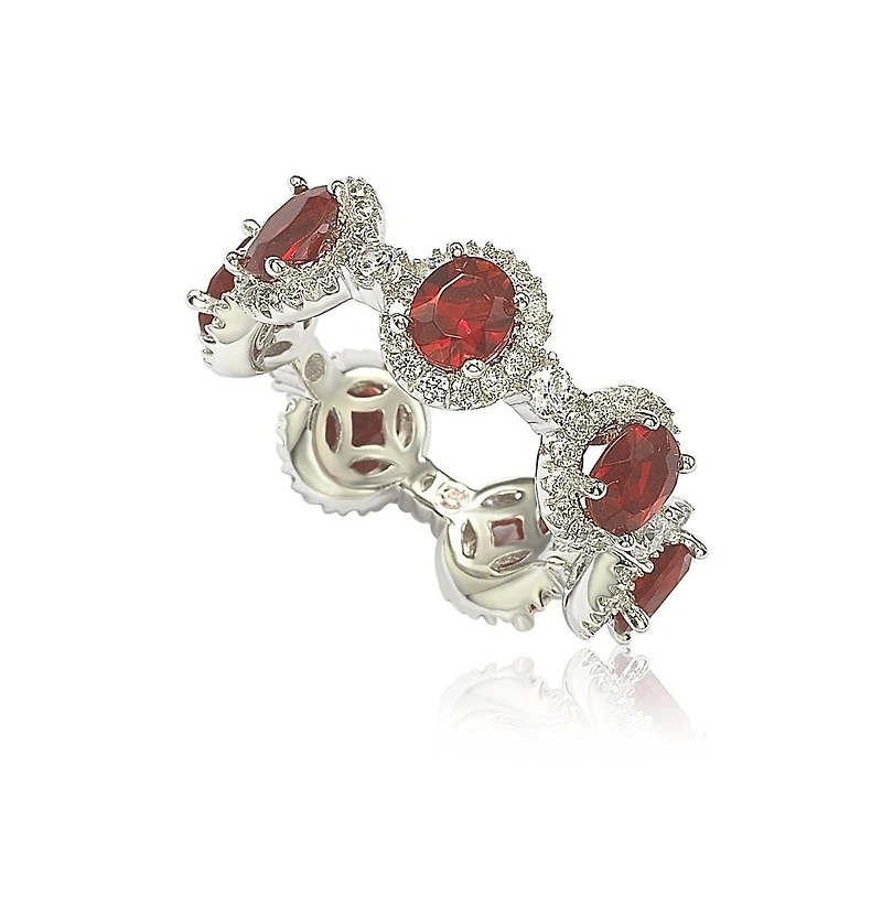 Suzy Levian Oval-Cut Cubic Zirconia Sterling Silver Stackable Band Ring