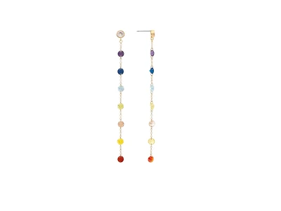 Multi Crystal Chain Drop Earrings