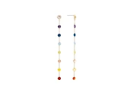 Multi Crystal Chain Drop Earrings