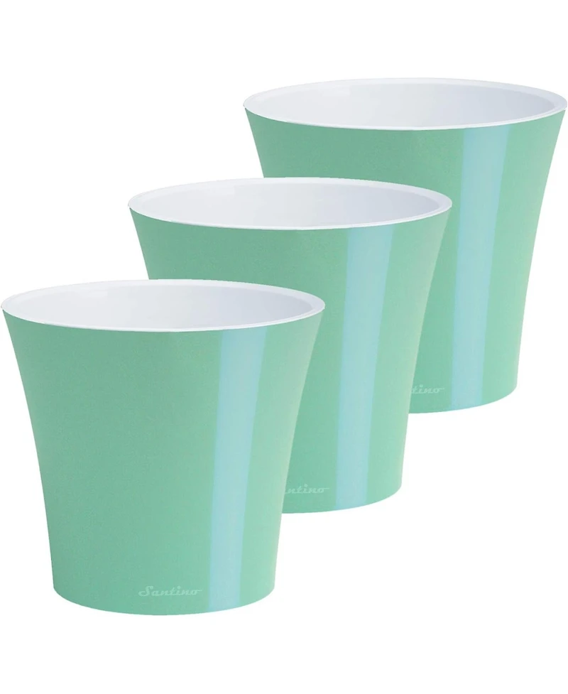 Decopots Round Modern Flower Pot with Drainage, 8.5in, Set of 3