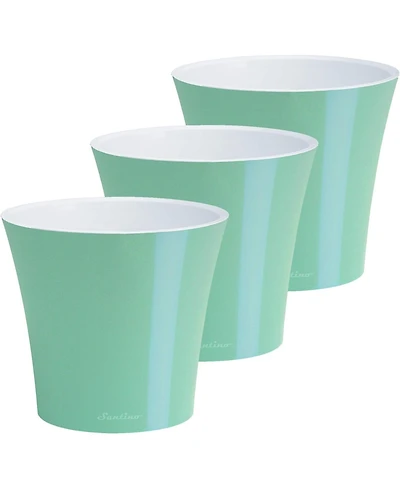 Decopots Round Modern Flower Pot with Drainage, 8.5in, Set of 3