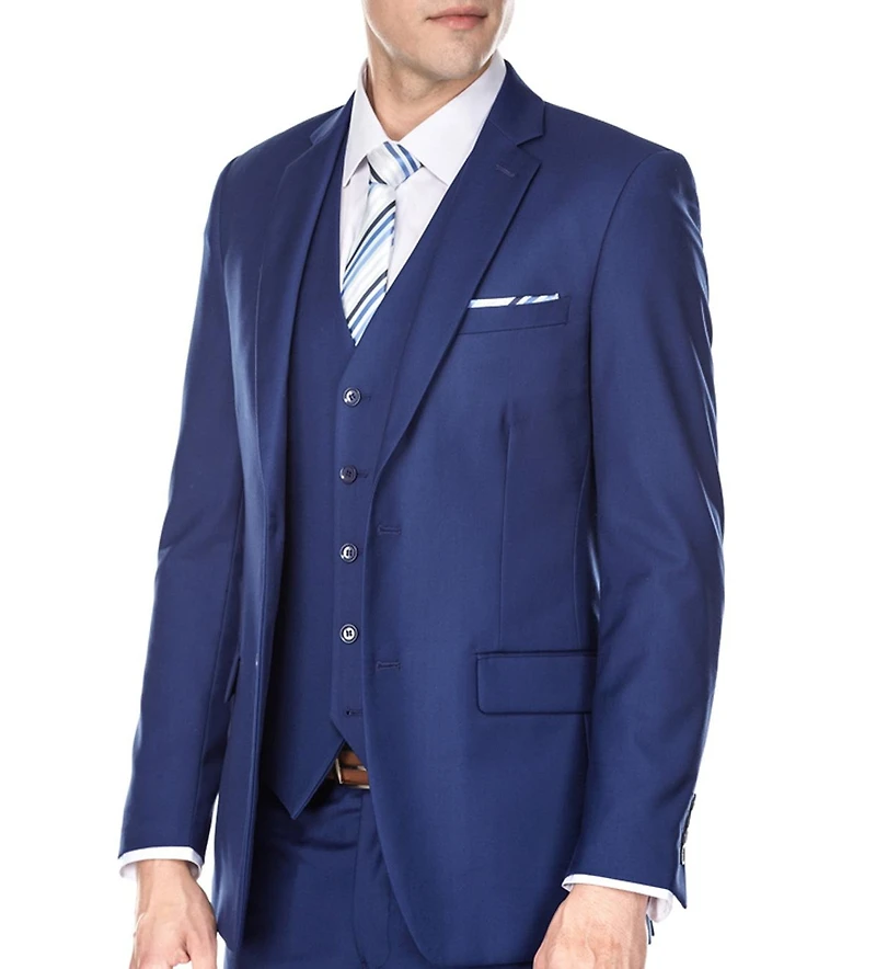 Braveman Men's 3-Piece Premium Vested Slim Fit Suit