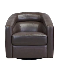 Desi 32" Genuine Leather in Contemporary Swivel Accent Chair
