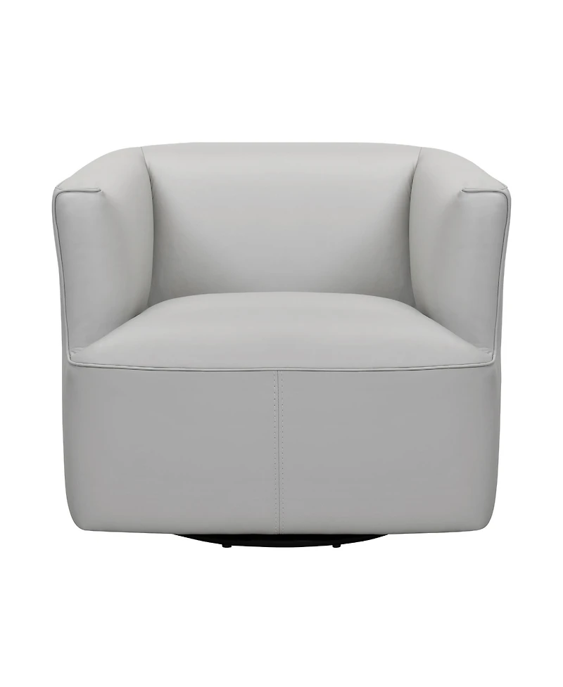 Whitney 32" Genuine Leather Swivel Barrel Chair
