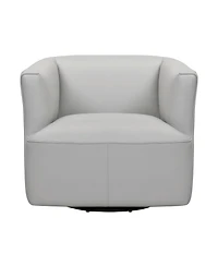 Whitney 32" Genuine Leather Swivel Barrel Chair