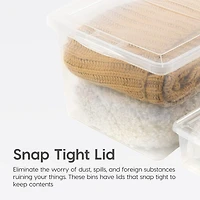 Iris 36 Quart Plastic Storage Bin Tote Organizing Container with Latching Lid, Stackable and Nestable, Clear, 4 Pack