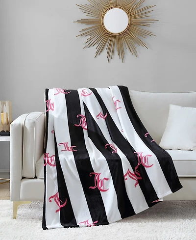 Juicy Couture Cabana Plush Striped Throw, 50" x 70"