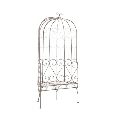 Patio Bench 37.4" Iron Antique Brown