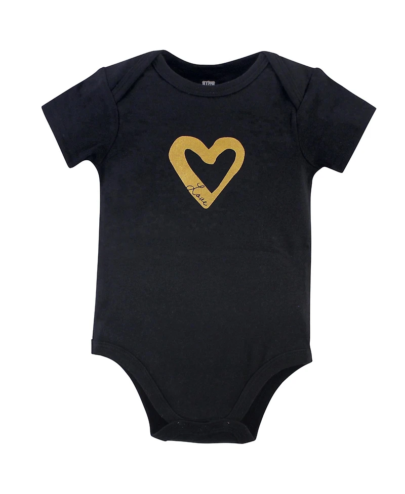 Hudson Baby Girls Essential Three-Piece Set of Cotton Bodysuits