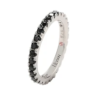 Suzy Levian Sterling Silver Thin Cubic Zirconia Eternity Band Ring
