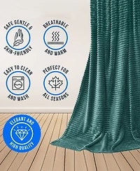 Nestl Cut Plush Lightweight Super Soft Luxury Bed Throw, 50" x 60"