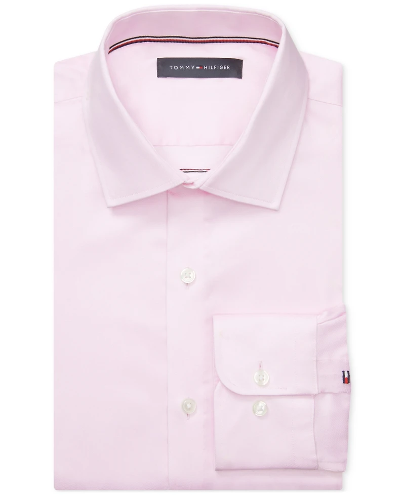 Tommy Hilfiger Men's Flex Regular Fit Wrinkle Free Stretch Twill Dress Shirt