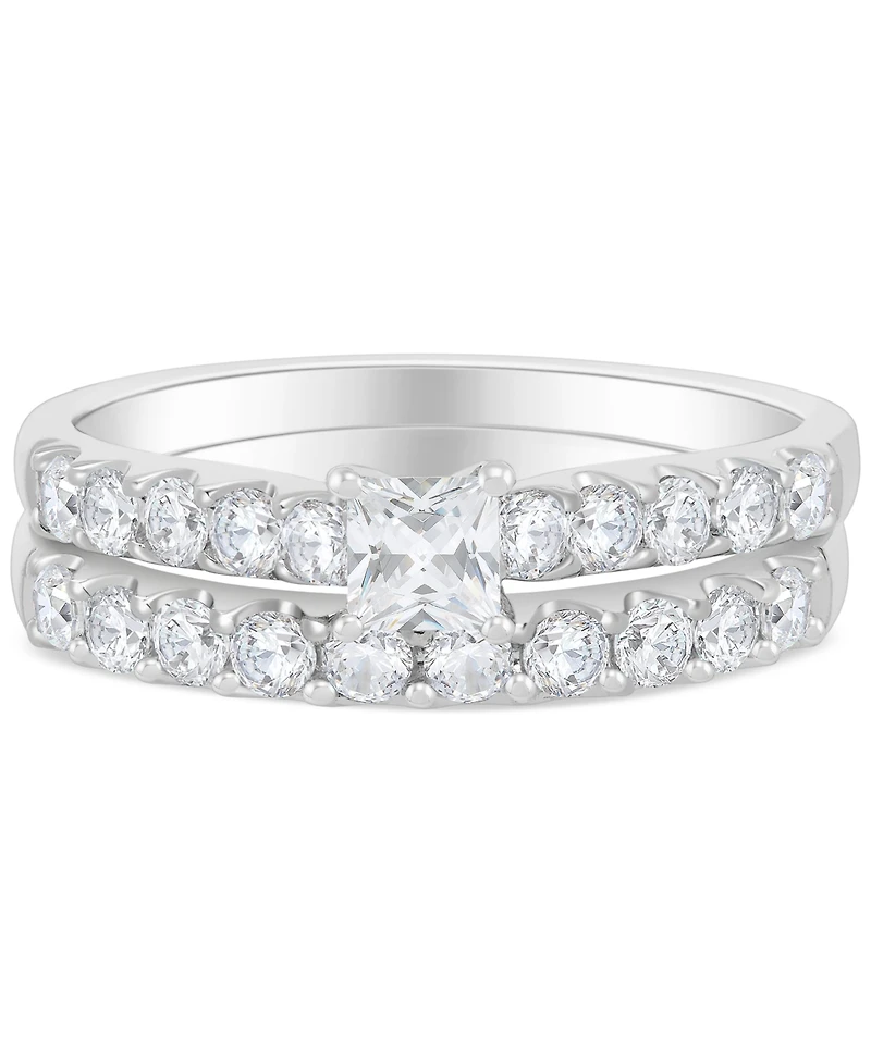 Diamond Princess-Cut Bridal Set (1 ct. t.w.) in 14k White Gold