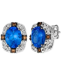 Le Vian Blueberry Tanzanite (3-3/8 ct. t.w.) & Diamond (1/2 ct. t.w.) Halo Stud Earrings in 14k White Gold
