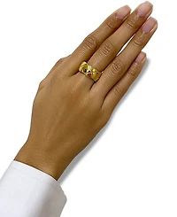 Adornia Gold-Tone Water-Resistant Cushion Band Ring