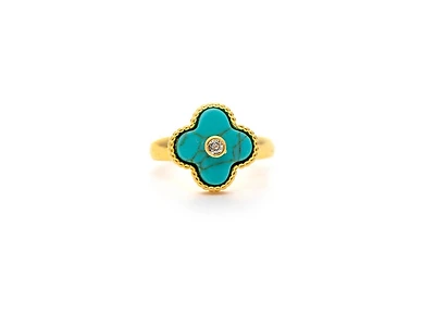 Turquoise Clover Ring
