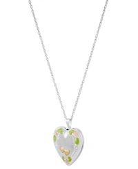 Grandma Painted Heart Locket in Sterling Silver