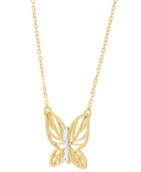 Butterfly 17" Pendant Necklace in 10k Gold